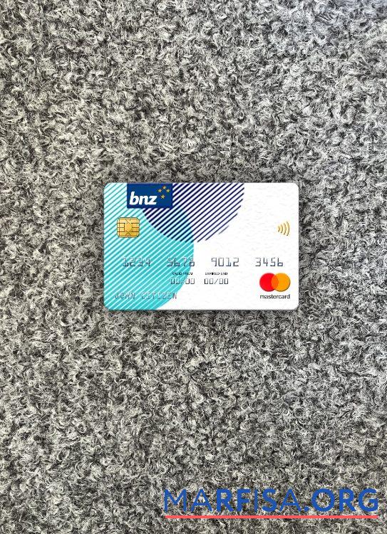 Новая Зеландия BNZ Greymouth Банковский mastercard фотообраз Лицевая сторона образец