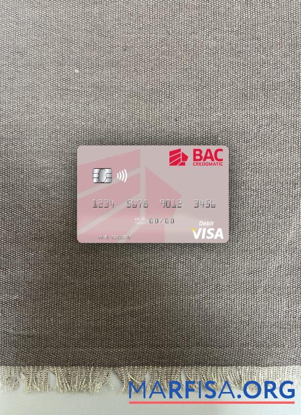 Никарагуа BAC Credomatic Виза Дебет Карта фотообраз Лицевая сторона образец