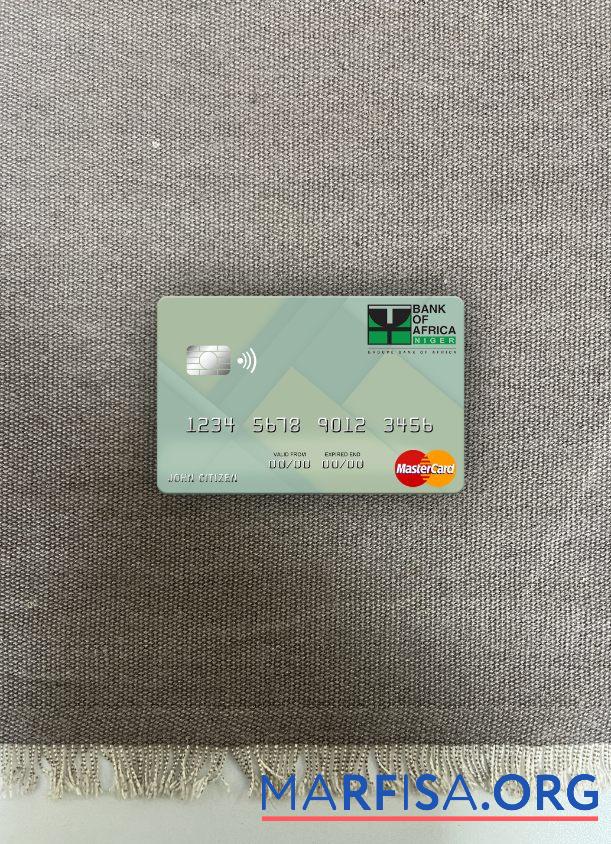 Нигер Банковский of Africa mastercard фотообраз Лицевая сторона шаблон