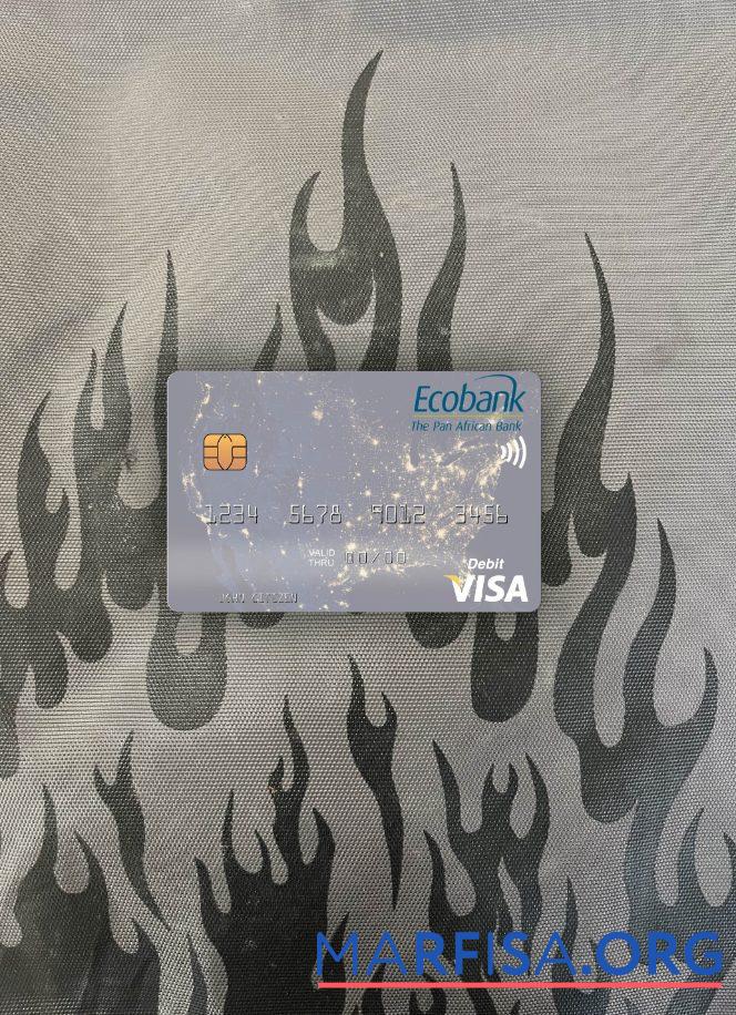 Нигер Ecobank Виза Дебет Карта фотообраз Лицевая сторона образец