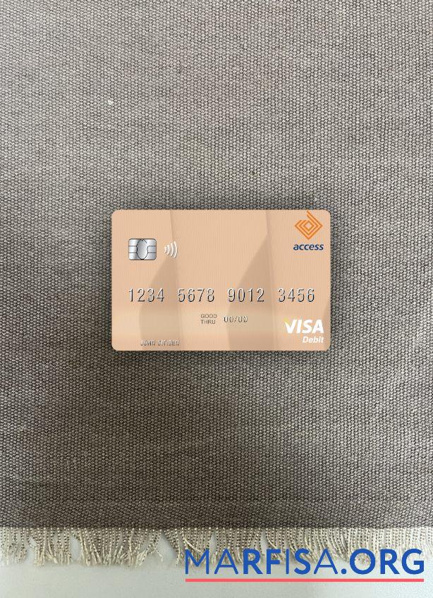Нигерия Access Банковский Plc Виза Дебет Карта фотообраз Лицевая сторона образец