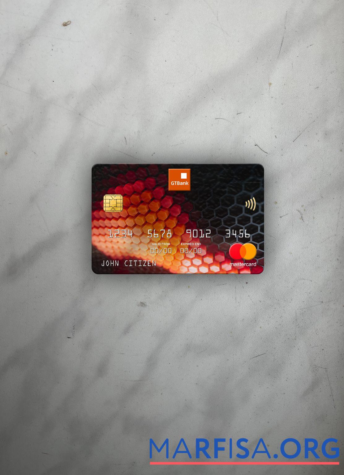 Нигерия GTBank mastercard фотообраз Лицевая сторона дизайн
