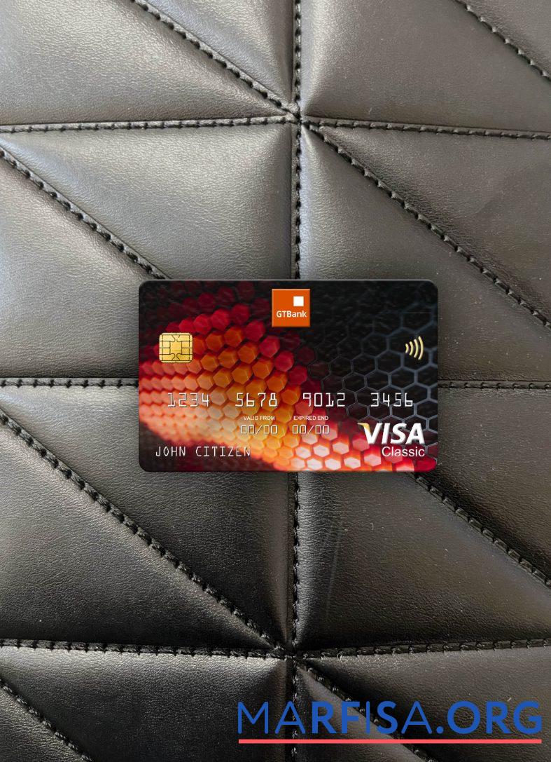 Нигерия GTBank Виза classic Карта фотообраз Лицевая сторона макет