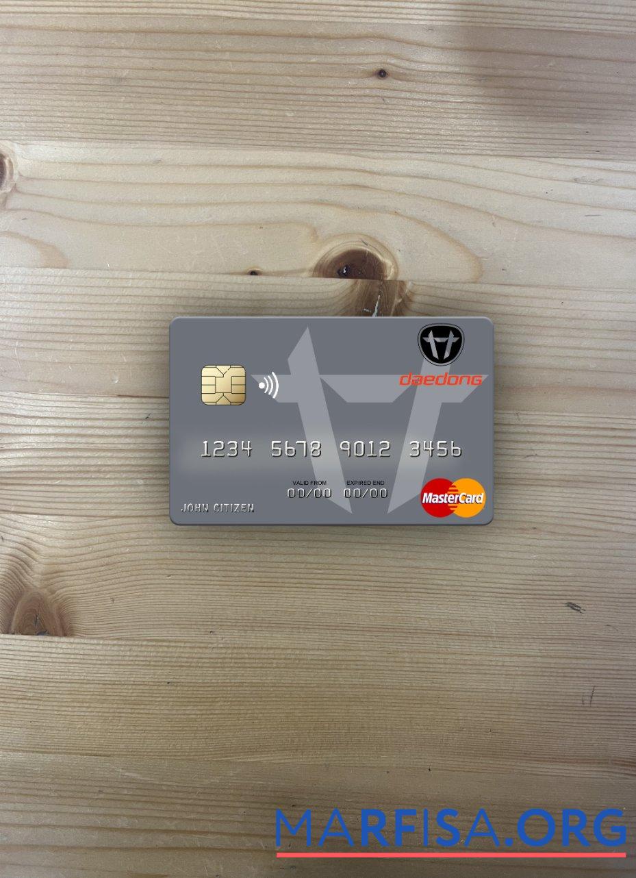 Северная Корея Daedong Кредит Банковский mastercard фотообраз Лицевая сторона дизайн