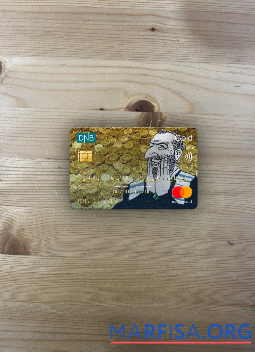 Норвегия DNB Банковский mastercard gold фотообраз Лицевая сторона шаблон