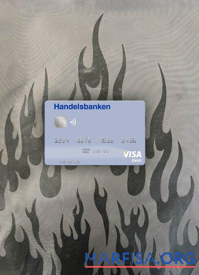 Норвегия Handelsbanken Виза Дебет Карта фотообраз Лицевая сторона макет