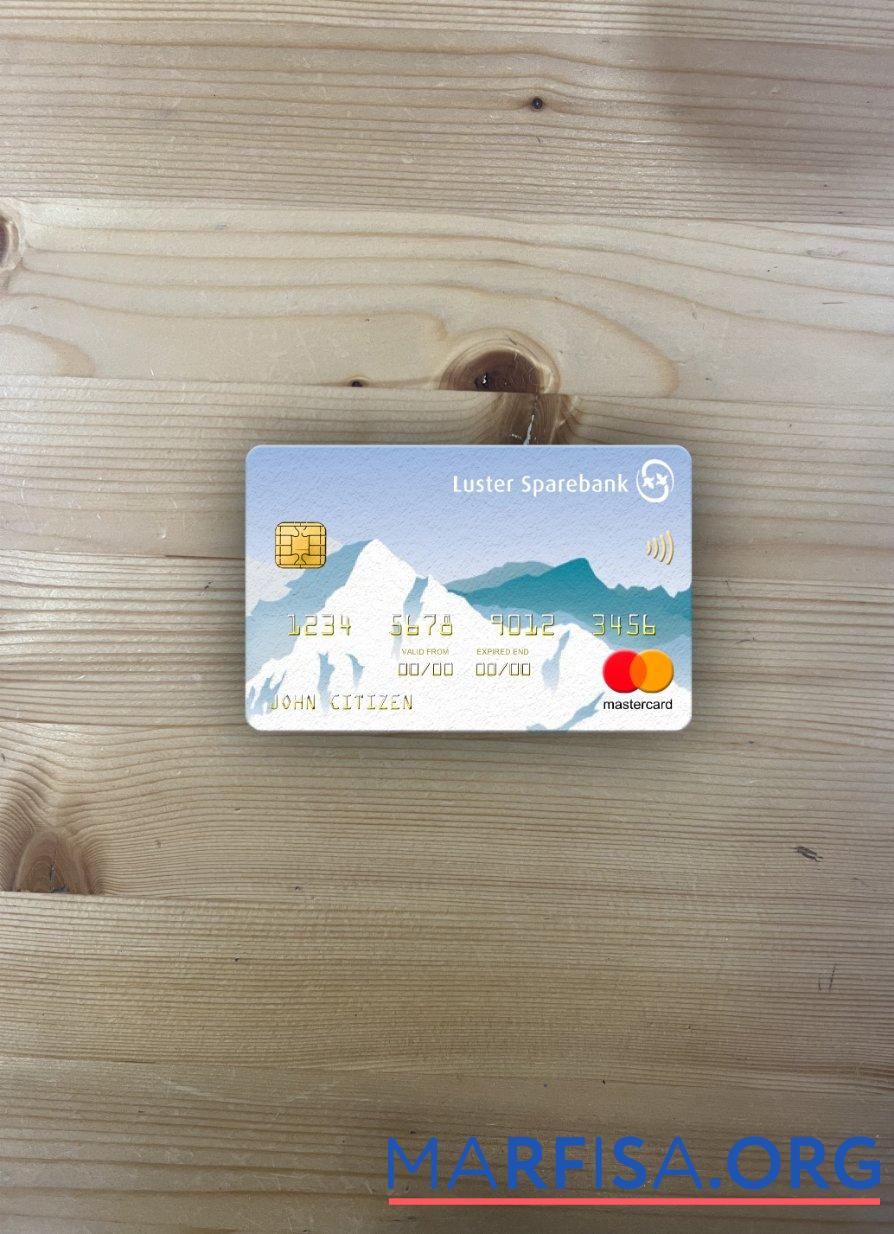 Норвегия Luster Sparebank mastercard фотообраз Лицевая сторона макет