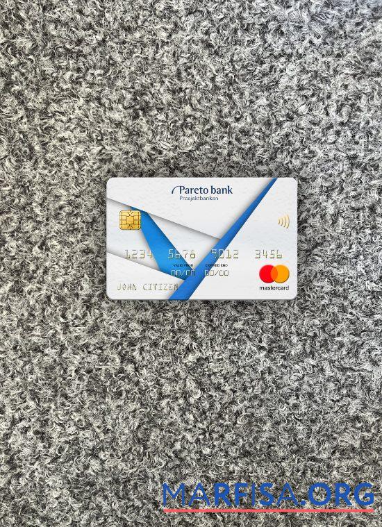 Норвегия Pareto Банковский mastercard фотообраз Лицевая сторона макет