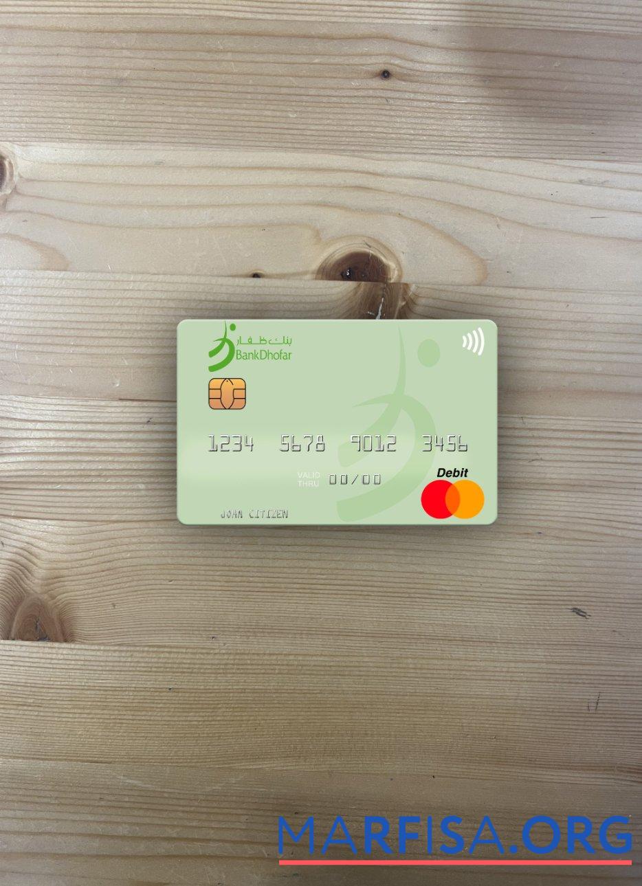 Оман Банковский Dhofar mastercard фотообраз Лицевая сторона макет