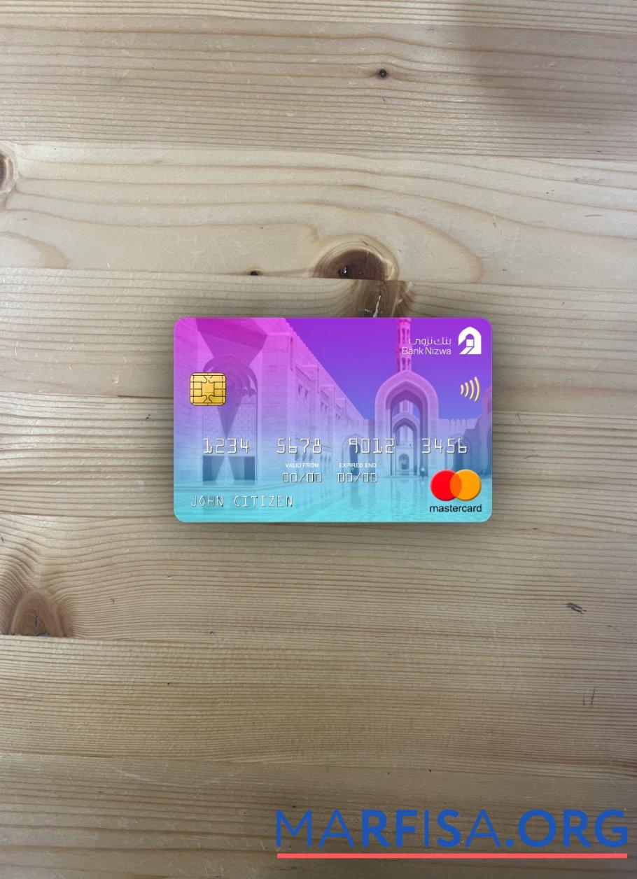 Оман Банковский Nizwa mastercard фотообраз Лицевая сторона дизайн