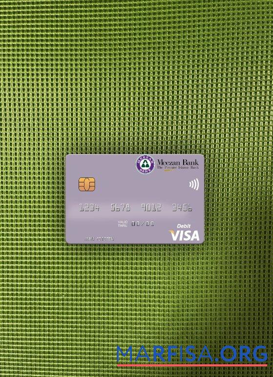 Пакистан Meezan Банковский Limited Виза Дебет Карта фотообраз Лицевая сторона макет
