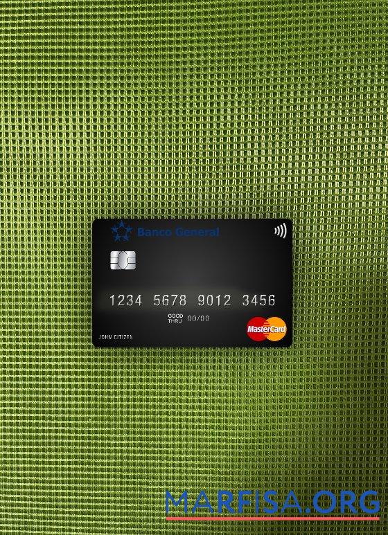 Панама Banco General mastercard фотообраз Лицевая сторона макет