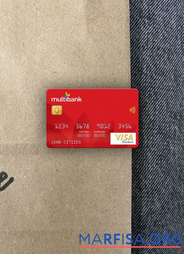 Панама Multibank Виза electron Карта фотообраз Лицевая сторона образец