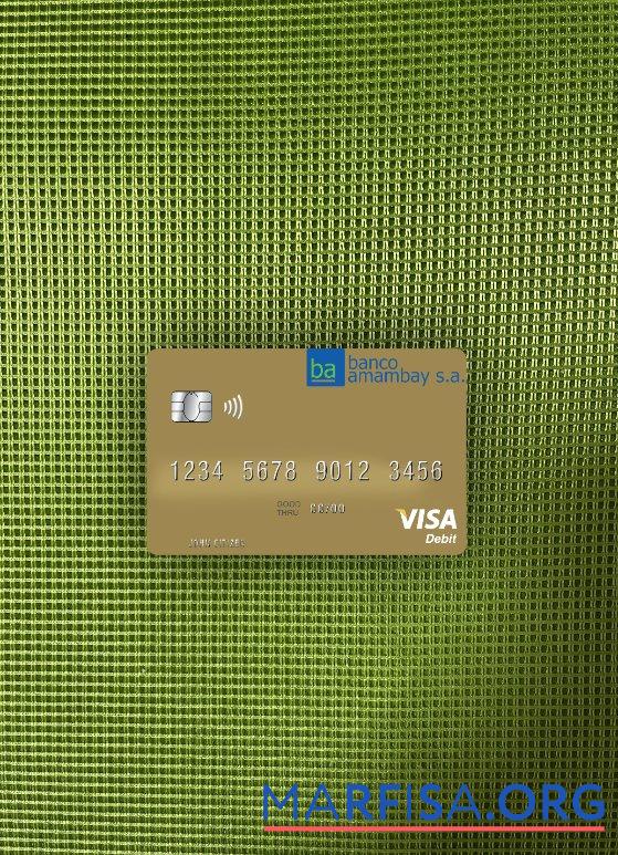 Парагвай Banco Amambay Виза Дебет Карта фотообраз Лицевая сторона шаблон