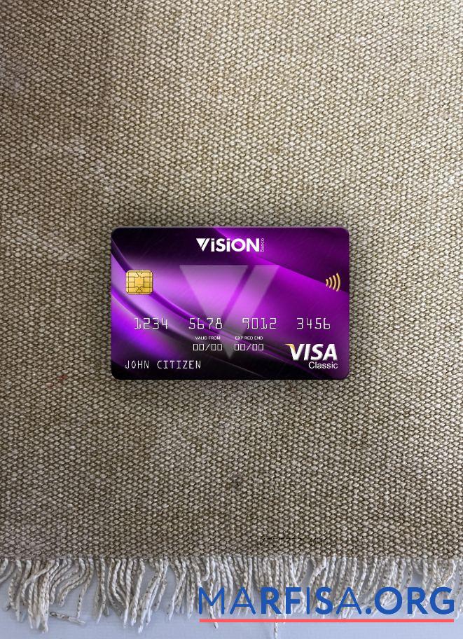 Парагвай Vision Banco Банковский Виза classic Карта фотообраз Лицевая сторона образец
