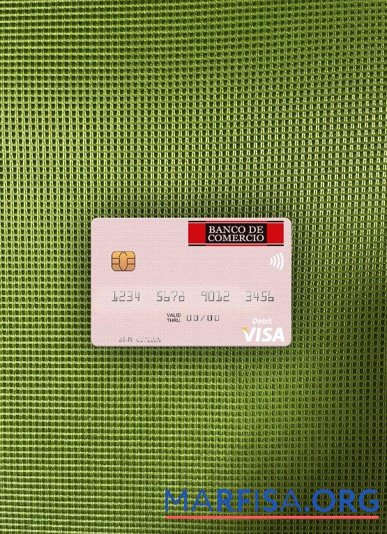 Перу Banco de Comercio Виза Дебет Карта фотообраз Лицевая сторона макет