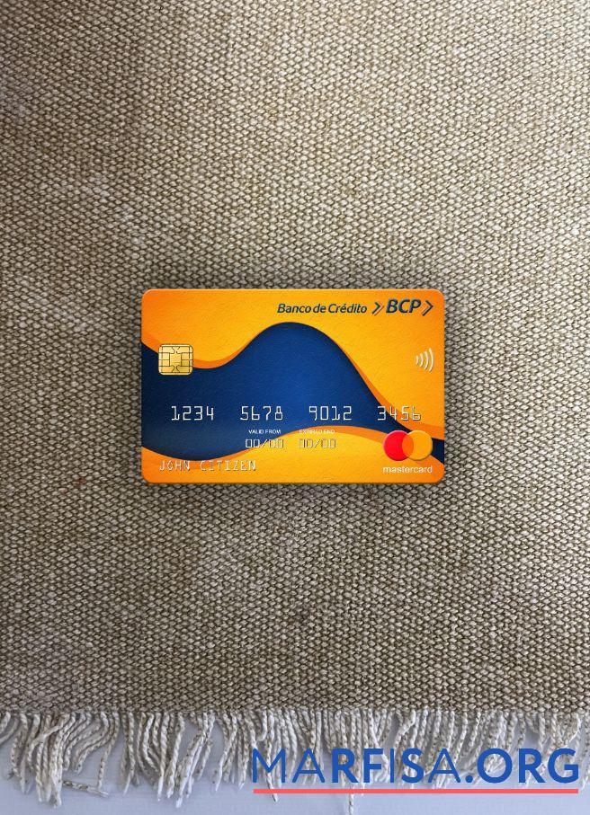 Перу Banco de Credito del Перу (BCP) Банковский mastercard фотообраз Лицевая сторона шаблон
