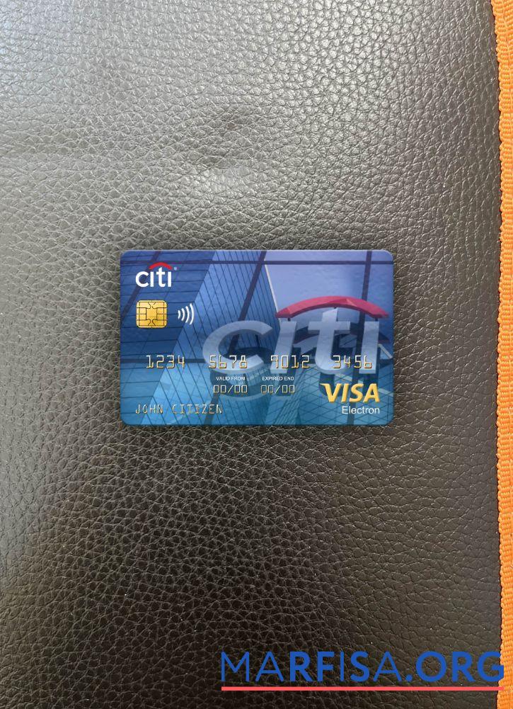 Перу Citibank Виза electron Карта фотообраз Лицевая сторона образец