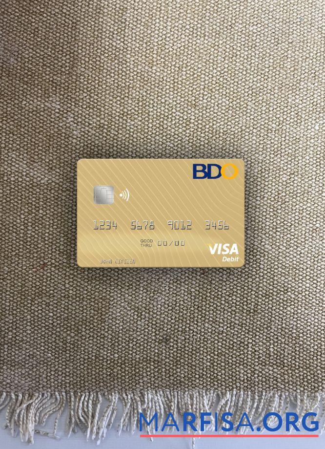 Филиппины Banco de Oro Виза Дебет Карта фотообраз Лицевая сторона макет