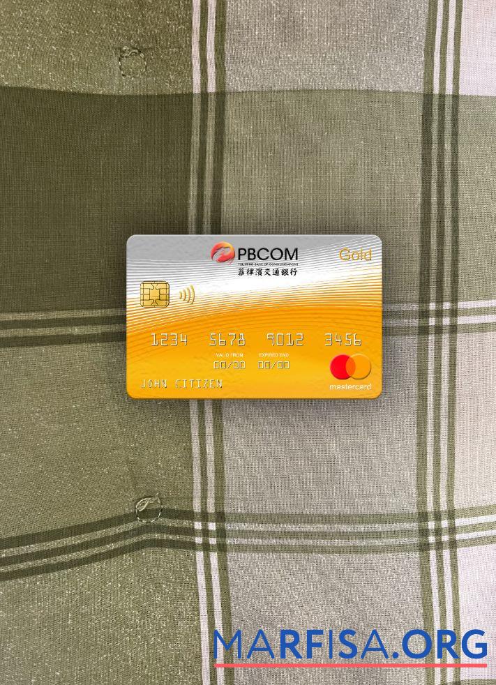 Филиппины Банковский of Communications mastercard gold фотообраз Лицевая сторона образец