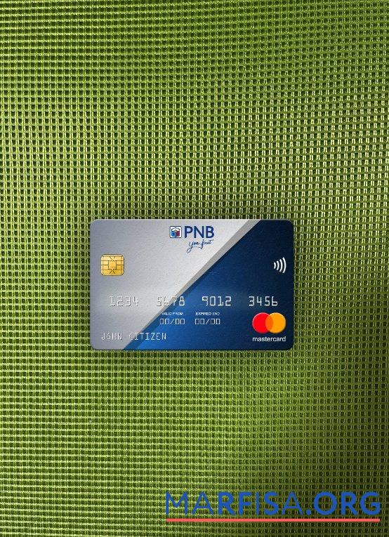 Филиппины национальный Банковский (PNB) mastercard фотообраз Лицевая сторона шаблон