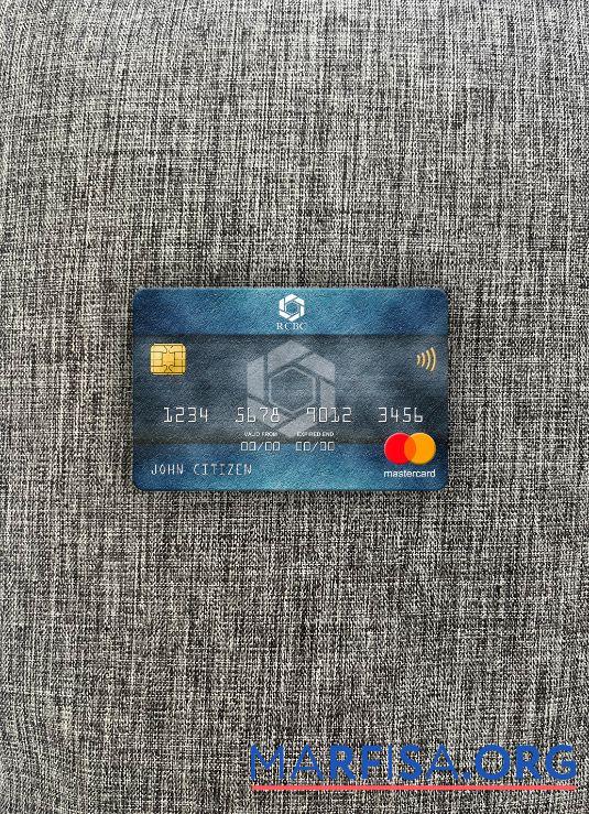 Филиппины Rizal коммерческий Banking Corporation (RCBC) mastercard фотообраз Лицевая сторона шаблон