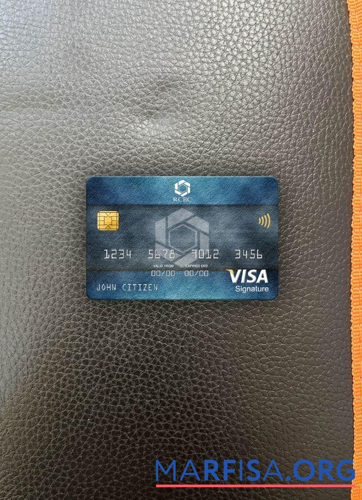 Филиппины Rizal коммерческий Banking Corporation (RCBC) Виза Подпись Карта фотообраз Лицевая сторона дизайн
