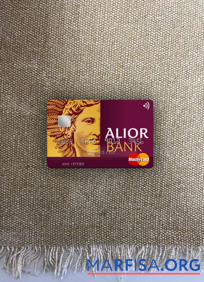 Польша Alior Банковский mastercard фотообраз Лицевая сторона макет