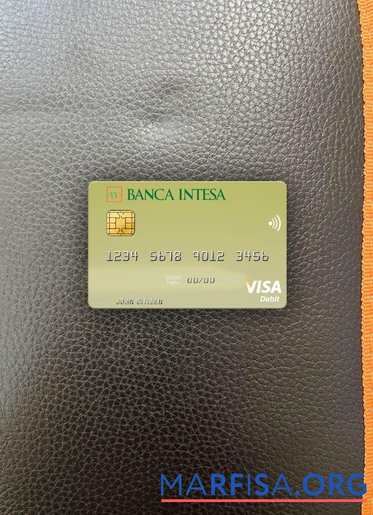 Польша Banca Intesa Виза Дебет Карта фотообраз Лицевая сторона образец