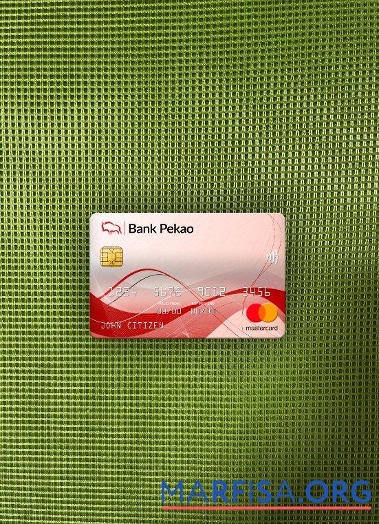 Польша Банковский Pekao S.A Банковский mastercard фотообраз Лицевая сторона образец