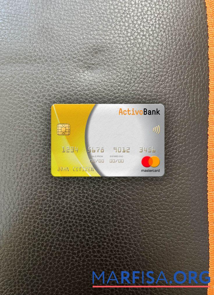 Португалия Activobank mastercard фотообраз Лицевая сторона макет