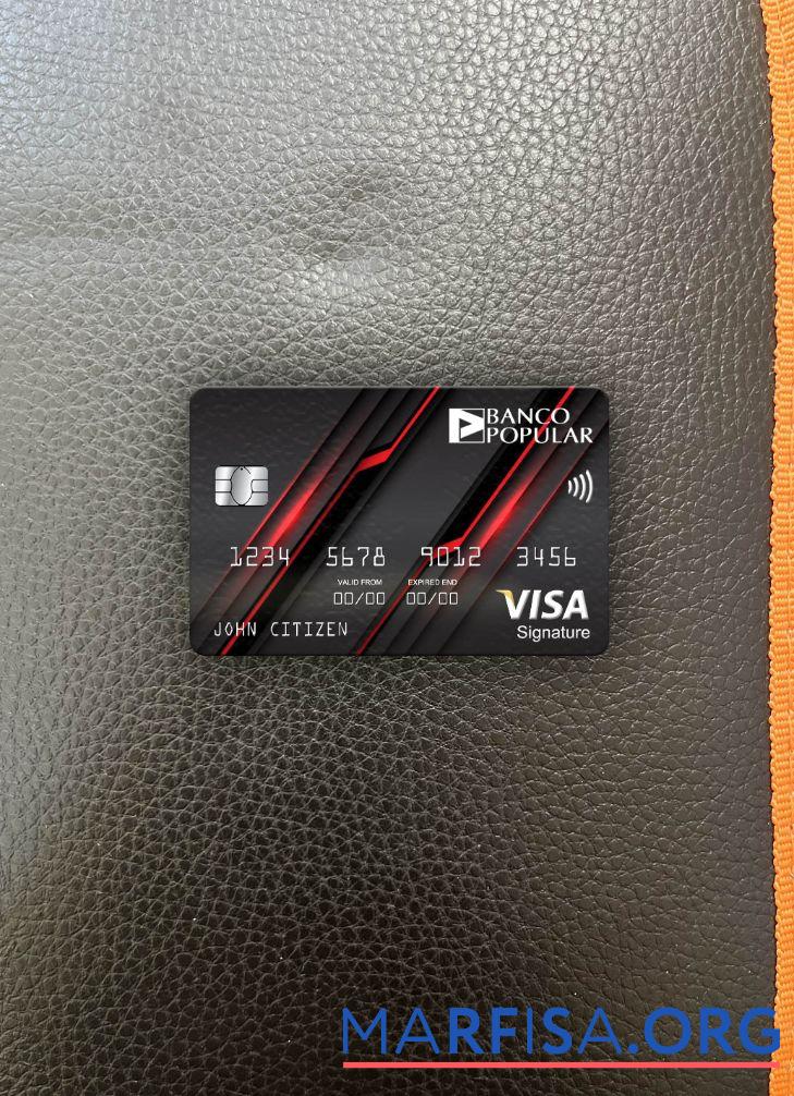 Португалия Banco Popular Банковский Виза Подпись Карта фотообраз Лицевая сторона дизайн