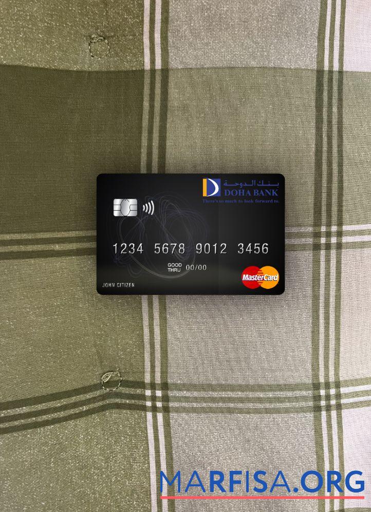 Катар Doha Банковский mastercard фотообраз Лицевая сторона шаблон