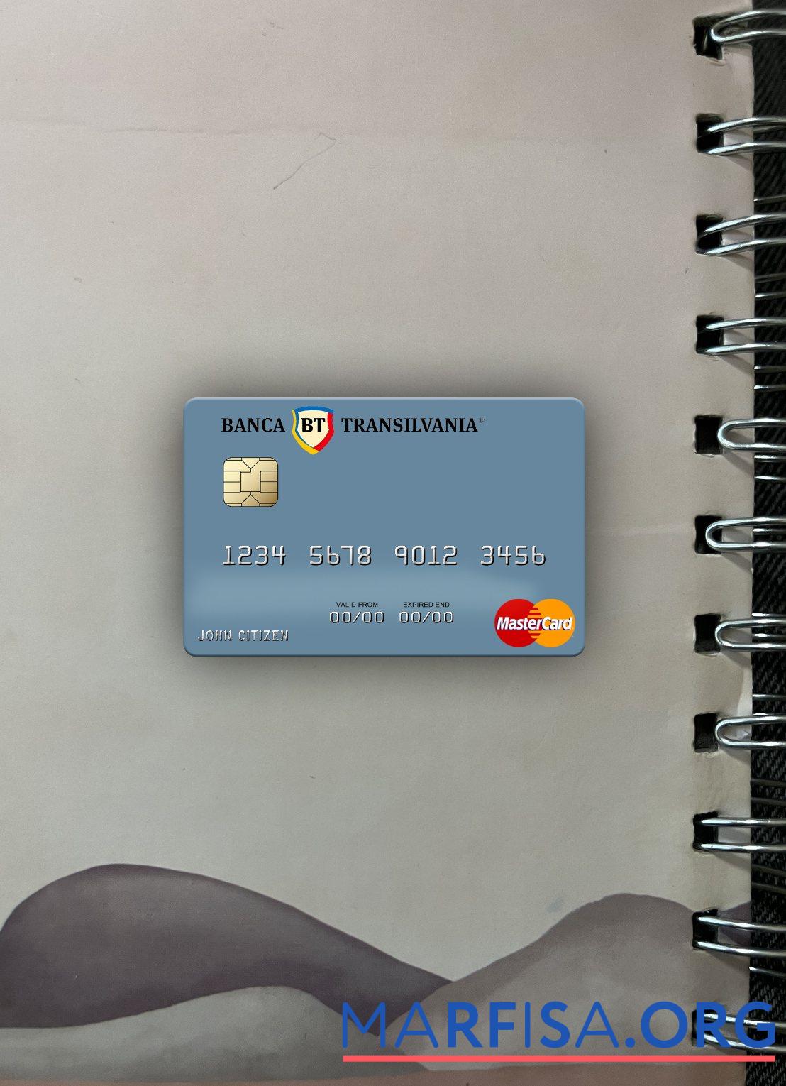Румыния Banca Transilvania mastercard фотообраз Лицевая сторона макет