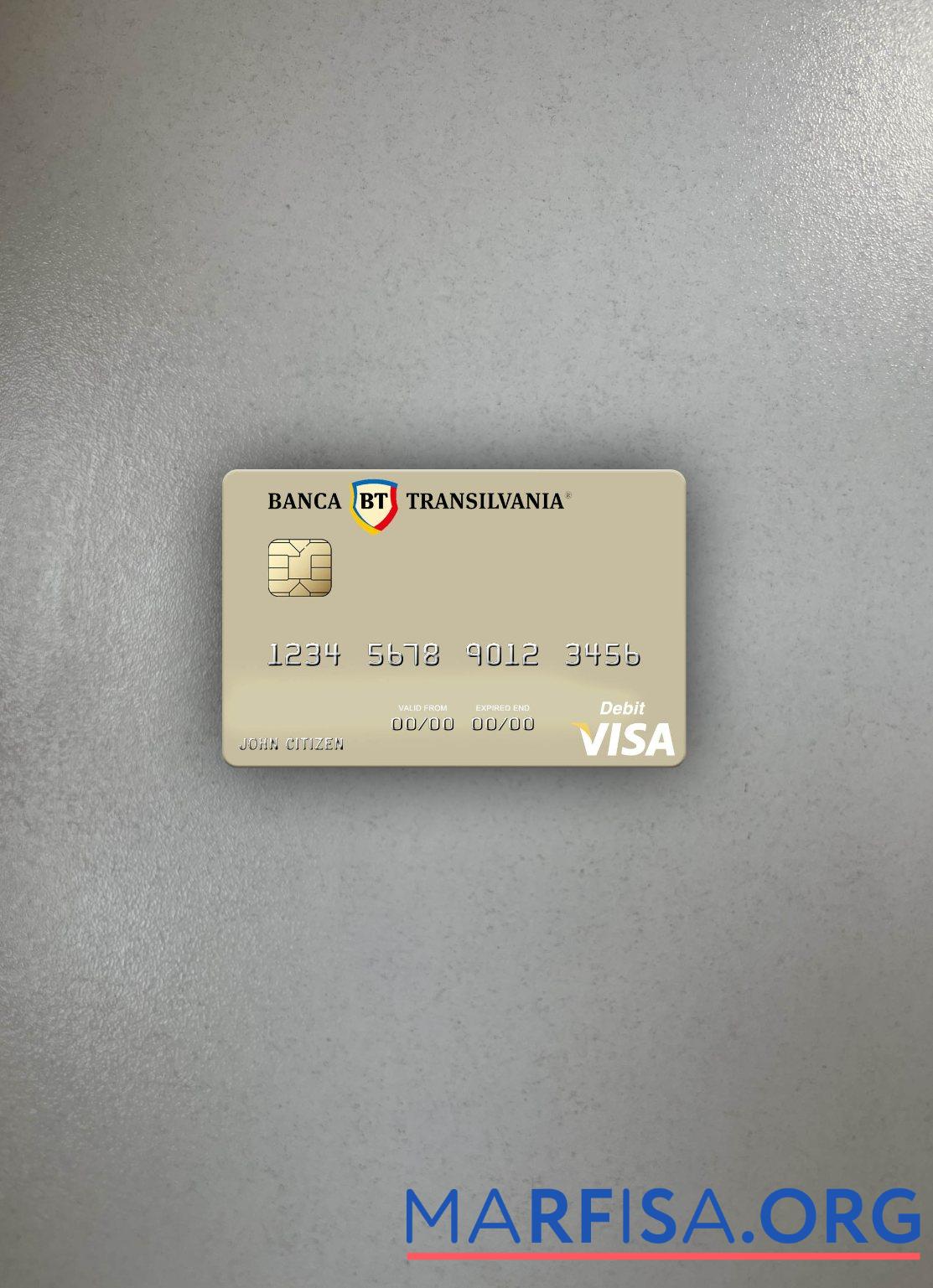 Румыния Banca Transilvania Виза Дебет Карта фотообраз Лицевая сторона образец