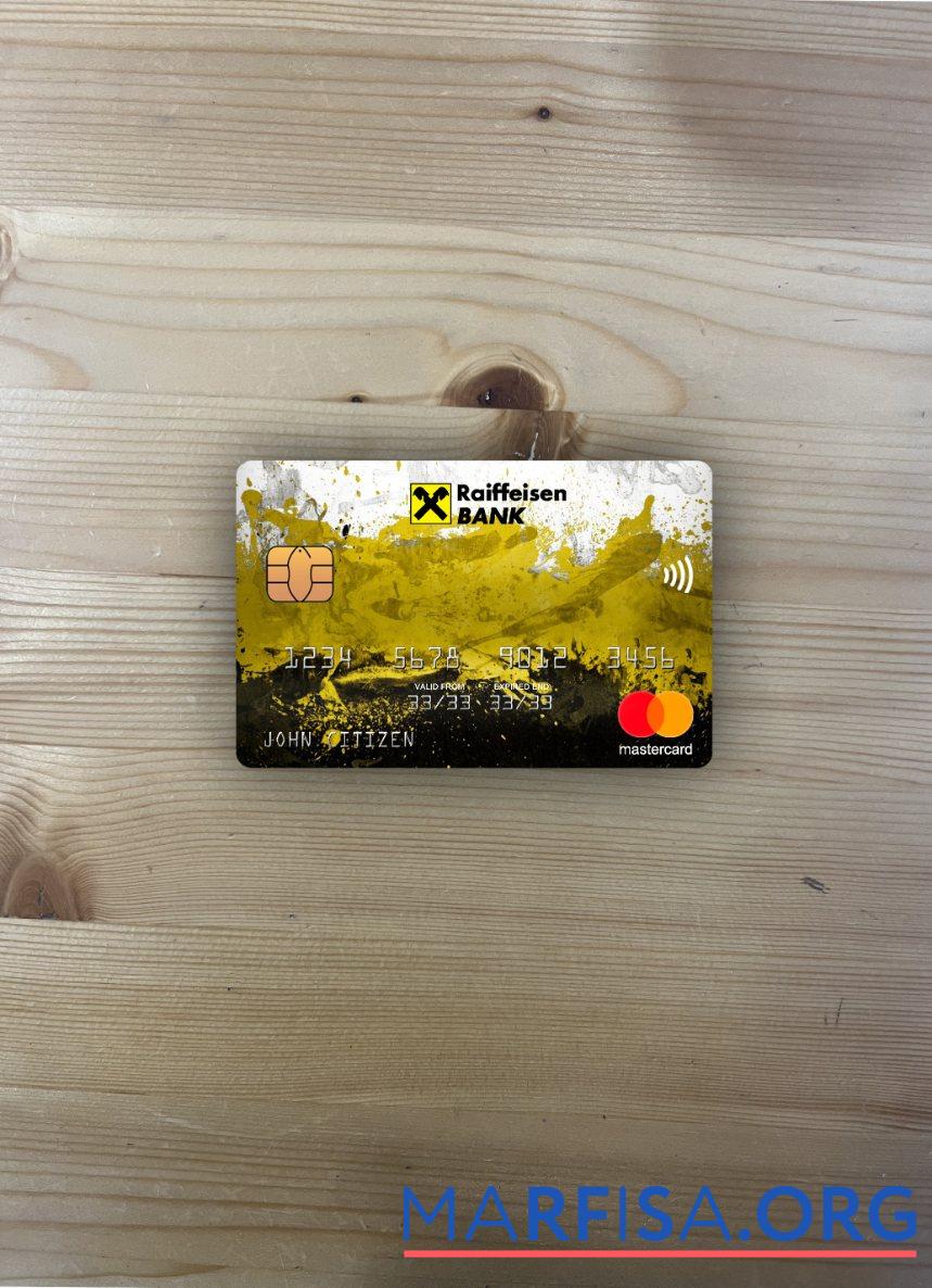 Румыния Raiffeisen Банковский mastercard фотообраз Лицевая сторона шаблон