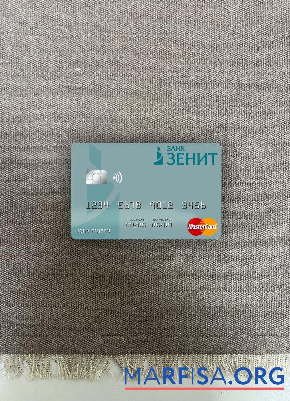 Россия Банковский ZENIT mastercard фотообраз Лицевая сторона дизайн