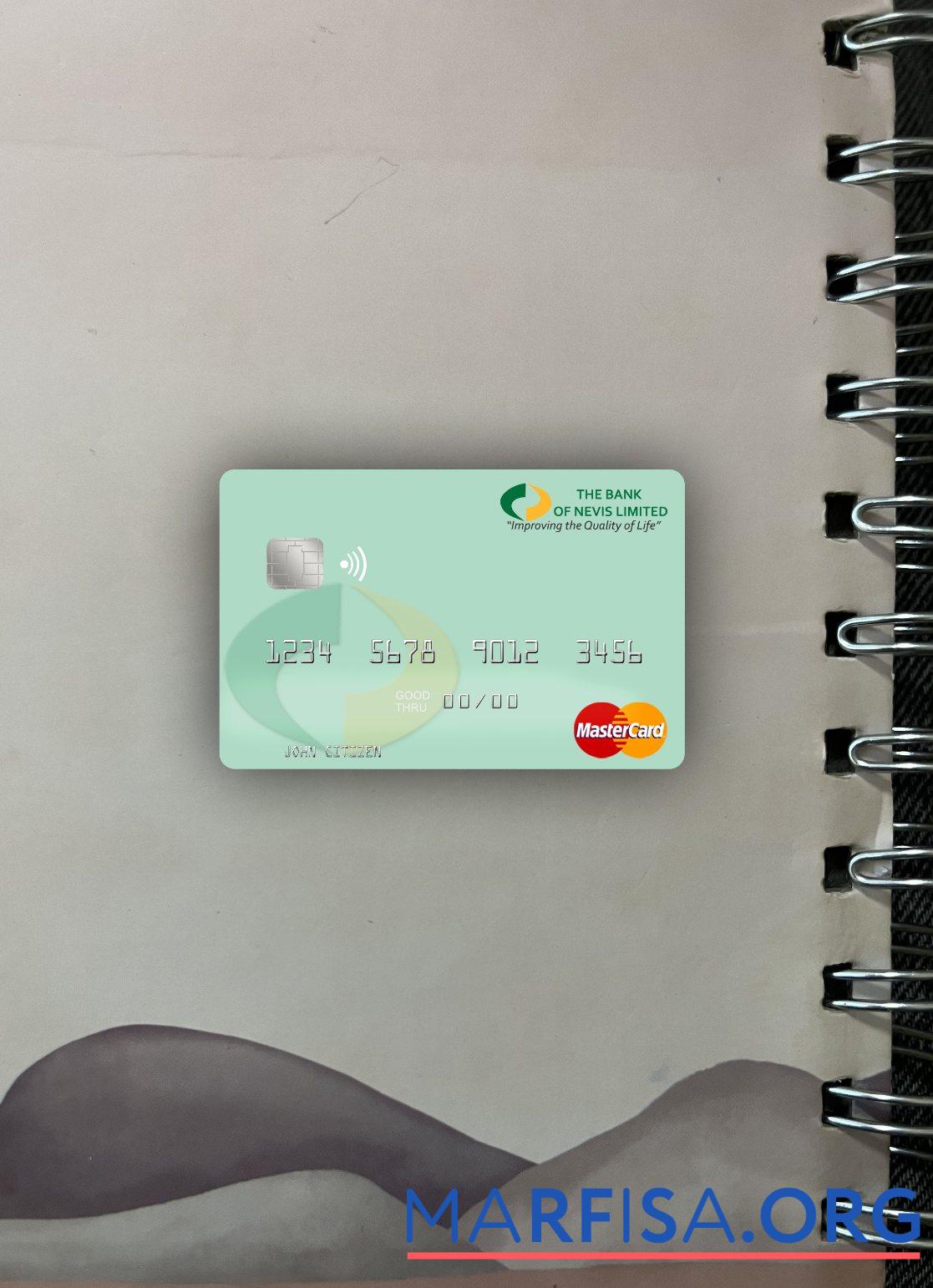 Saint Kitts and Nevis Банковский of Nevis mastercard фотообраз Лицевая сторона дизайн