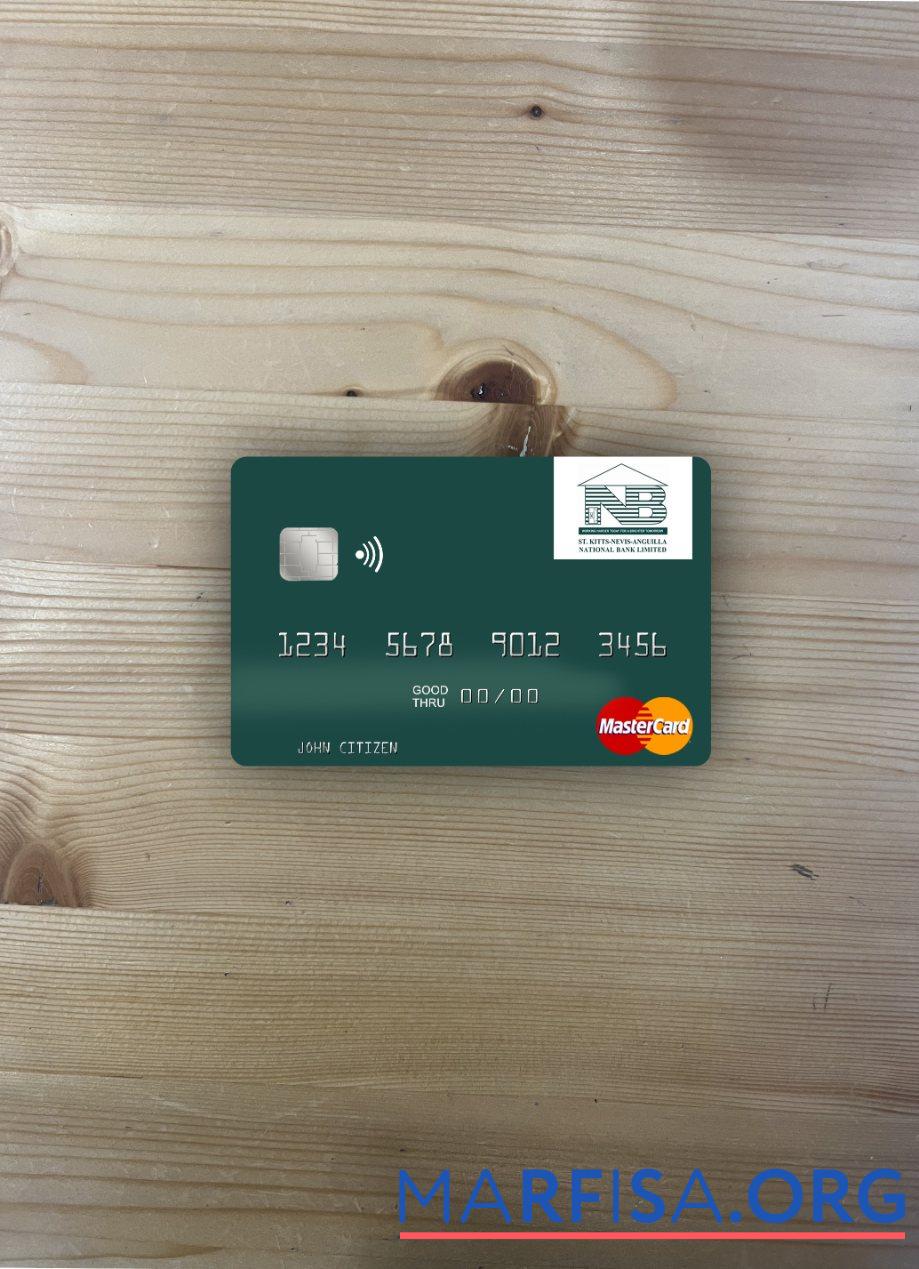 Saint Kitts and Nevis SKNA Банковский mastercard фотообраз Лицевая сторона образец