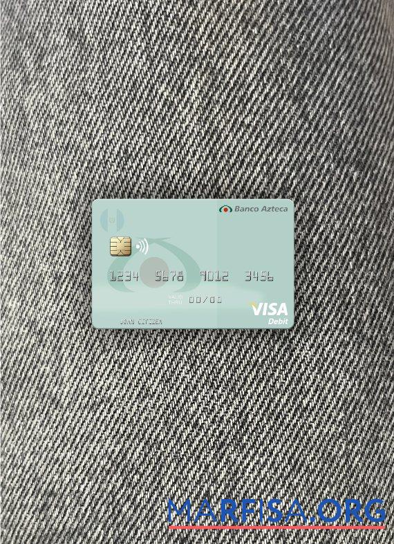 Salvador Banco Azteca Виза Дебет Карта фотообраз Лицевая сторона образец