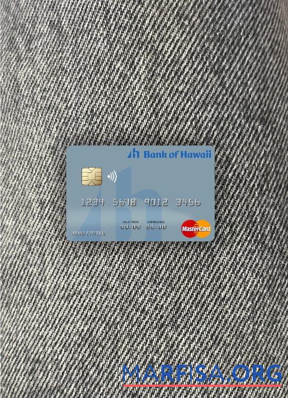 Самоа Банковский of Hawaii mastercard фотообраз Лицевая сторона дизайн