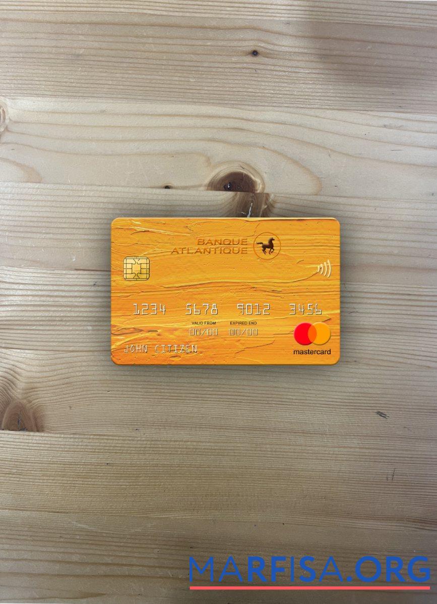 Сенегал Banque Atlantique Банковский mastercard фотообраз Лицевая сторона макет