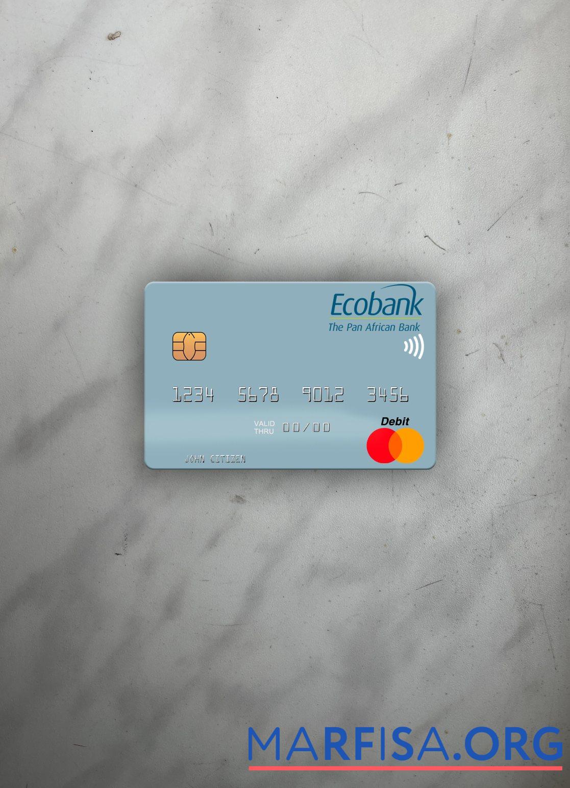 Сенегал Ecobank Se╠üne╠ügal mastercard фотообраз Лицевая сторона предпросмотр