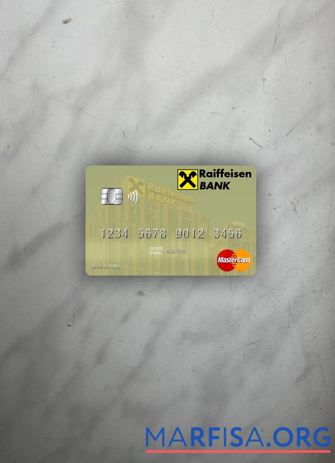 Сербия Raiffeisen banka a.d. Beograd mastercard фотообраз Лицевая сторона дизайн