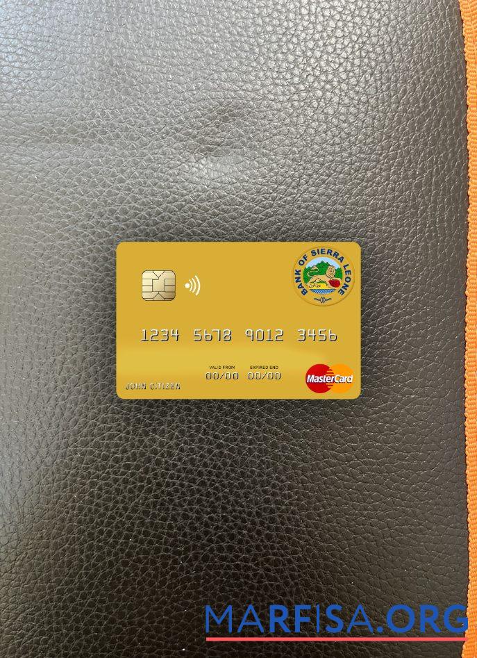 Сьерра-Леоне Банковский of Сьерра-Леоне mastercard фотообраз Лицевая сторона макет