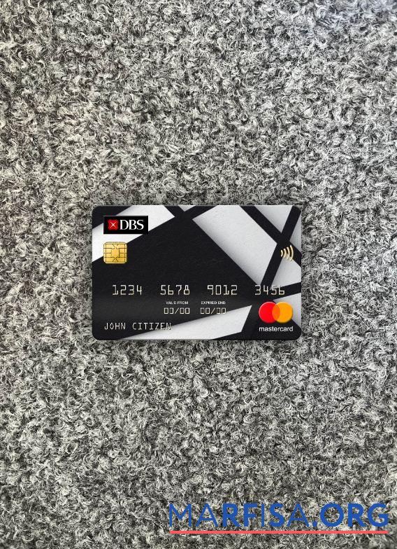 Сингапур DBS Банковский mastercard фотообраз Лицевая сторона шаблон