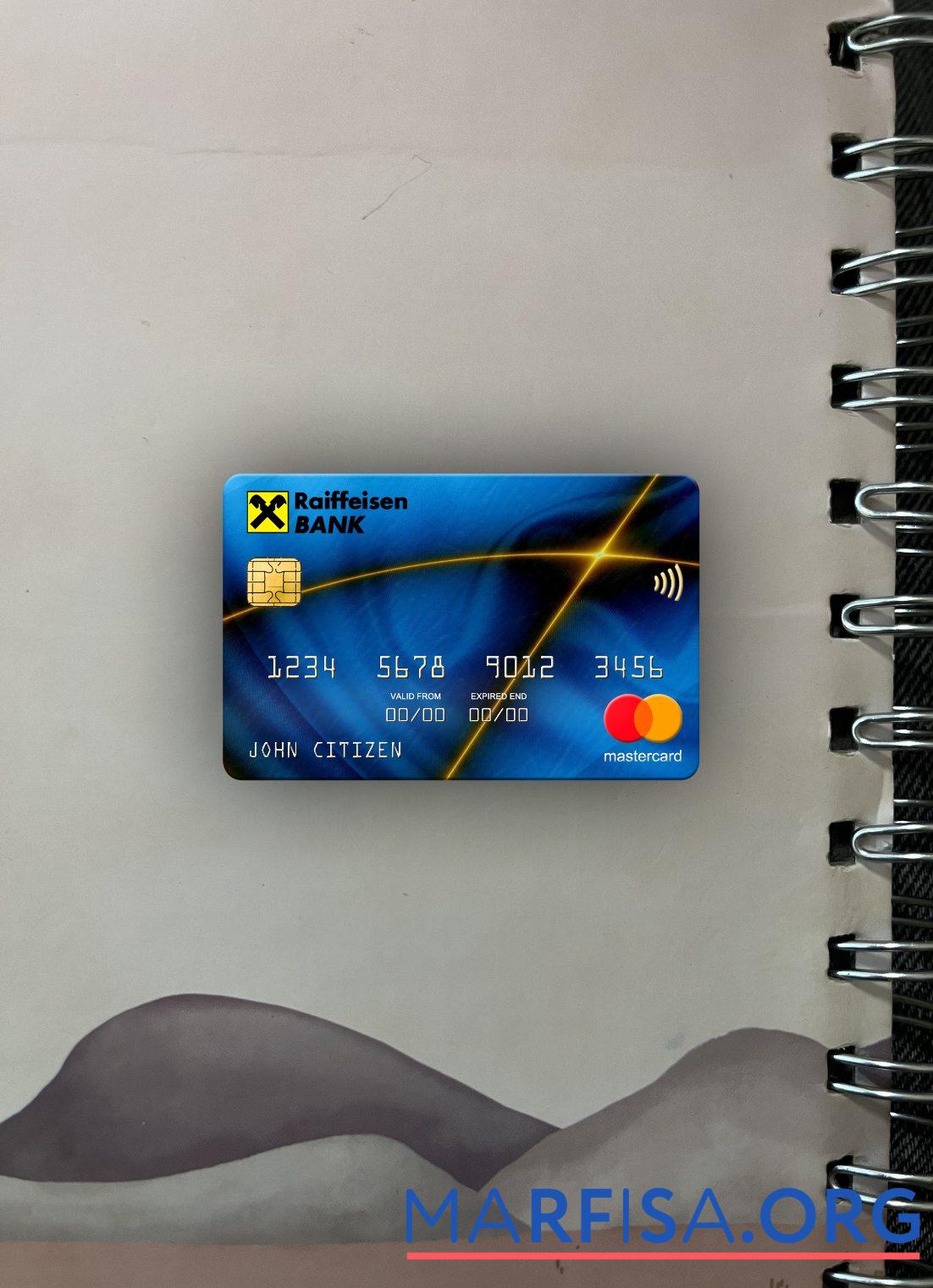 Словакия Raiffeisen Банковский mastercard фотообраз Лицевая сторона шаблон