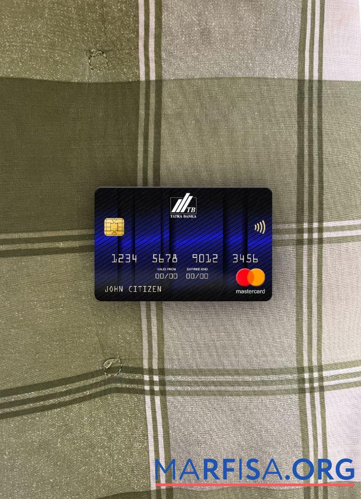 Словакия Tatra Банковский mastercard синий фотообраз Лицевая сторона дизайн