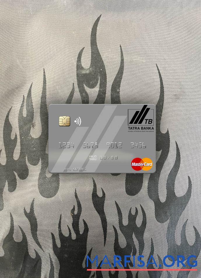 Словакия Tatra Banka mastercard серый фотообраз Лицевая сторона шаблон