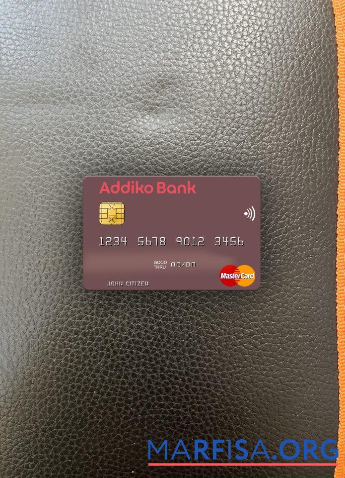 Словения Addiko Банковский mastercard фотообраз Лицевая сторона предпросмотр